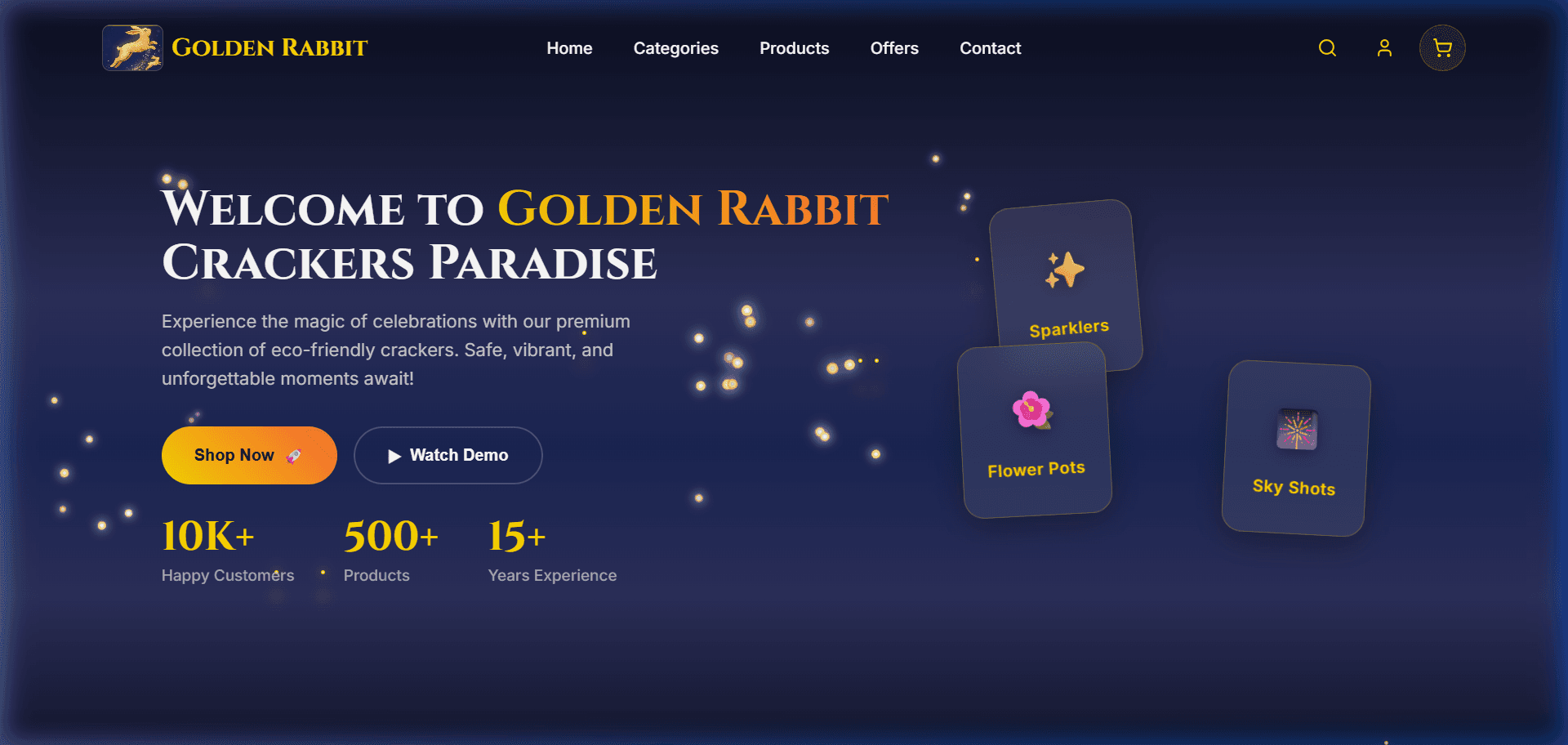 Golden Rabbit Hero Interface
