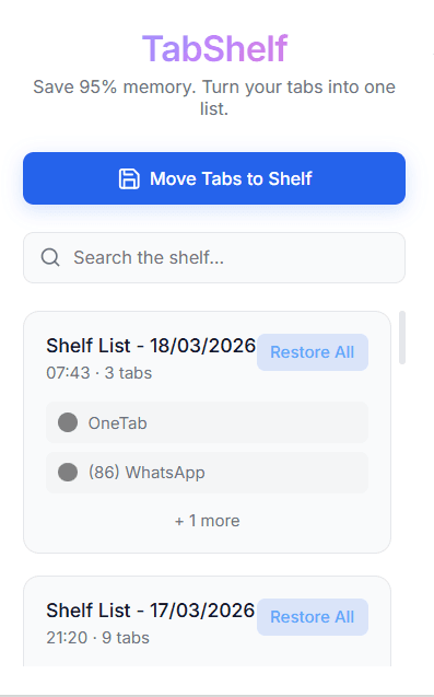 TabShelf Interface